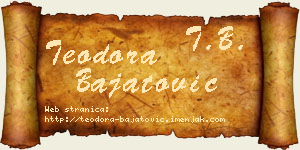 Teodora Bajatović vizit kartica
